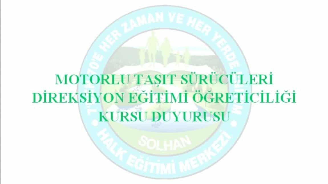 MOTORLU TAŞIT SÜRÜCÜLERİ DİREKSİYON EĞİTİMİ SINAV SORUMLUSU KURS PROGRAMI 